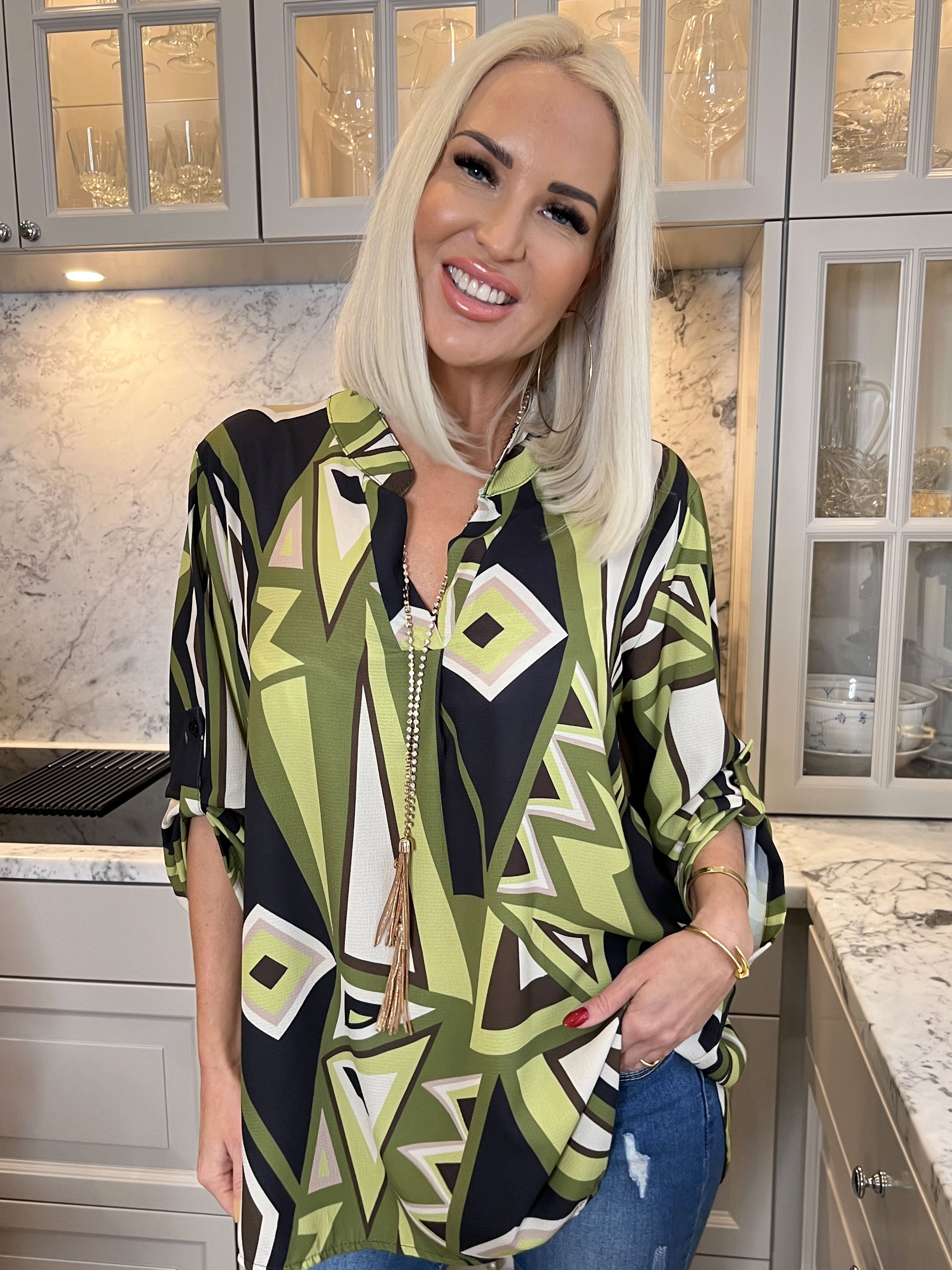 Vanesa Pattern - Mönstrad flerfärgad tunika